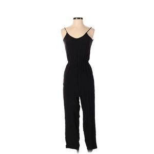 100% Silk Friend of Mine Strange Cat Black Jumpsuit